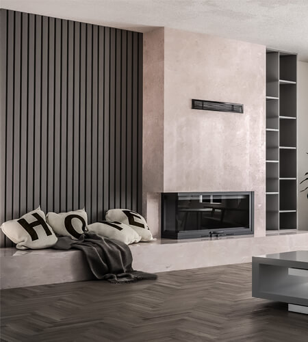 L Tipi Asansörlü Odunlu Şömine